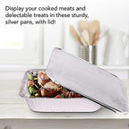 9x13 Aluminum Trays with Lids (10 Pack) – Disposable Half Size Deep Pans for Cooking, Storage, BBQ, Grilling, Catering, Stock Your Home - size: 10 Pack w/ Lids