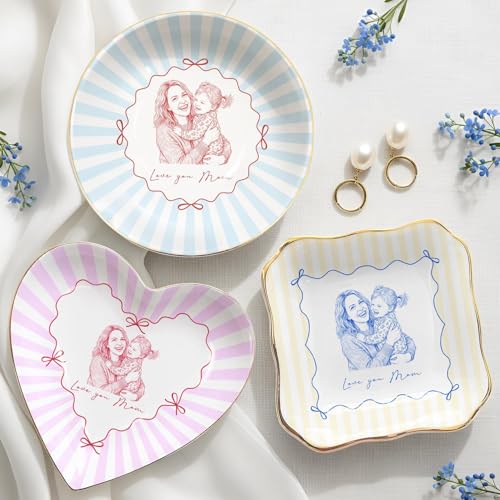 Personalized Mom Photo Jewelry Tray, Remember I Love You Mom Jewelry Dish; Personalized Grandma Portrait Photo Trinket Tray, Mother of the Bride Gifts, for Grandma Mama 8 - color: Jewelry Dish 7