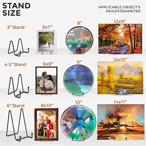 TR-LIFE 3 Pack 4.5 Inch Plate Stands for Display - Easel Holder Stand for Picture Frame, Decorative Platter, Book, Photo - size: 4.5 Inch