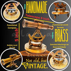 Brass Alidade Decorative Telescope 4" with Base Compass Gifts (5 inch) - size: 5 inch