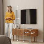 WERMO 55'' TV Stand with Storage and Shelves for 32-60 inch TV. Wood Entertainment Center with Doors for Living Room and Bedroom, Mid Century Modern Console Table, Television Stand (Walnut) - size: 55 Inch