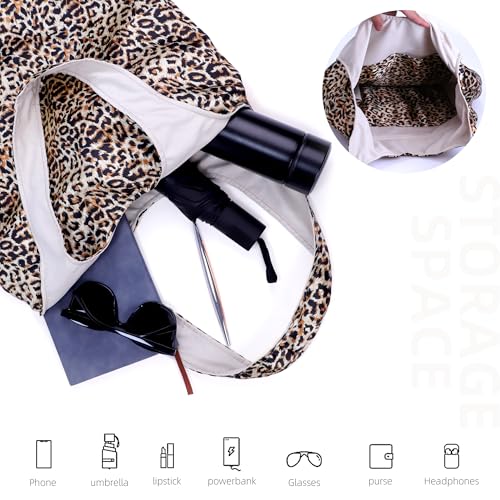 DGAZ Designer Shoulder Bags for Women, Luxury Tote Bag with Zipper, Large Shoulder Hobo Bags - color: Leopard a