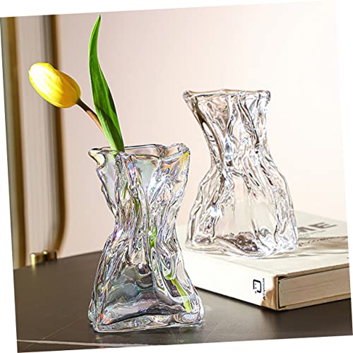 Glossy Abstract Vase Glass Statue Farmhouse Style Unique Shape Perfect Present