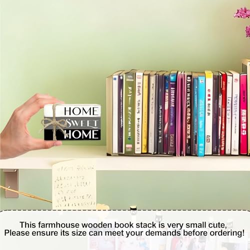 Mini Decorative Books For Home Decor, Small Wood Book Stack For Table Decor, Home Decor Book For Living Room Mantel, Farmhouse Stacked Books Decorative（L41） - color: white gray black