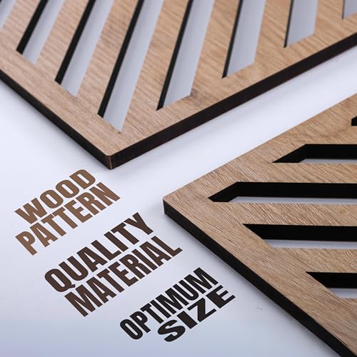 qmmp Modern Wooden Wall Sculptures - Set of 3 - Home Decor Accent - Large Wall Art for Living Room, Bedroom, Office - Easy Installation (Oak, Medium - Mountain and Sun) - color: Oak, size: Medium - Mountain and Sun