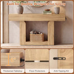Homieasy Console Table, 47" Entryway Table with LED Lights & Charging Station, Farmhouse Wooden Sofa Table Behind Couch, Narrow Hallway Table for Living Room, Foyer, Entry, Natural Oak - color: Natural Oak, size: 47.2"
