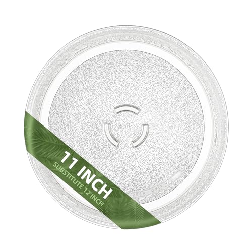 11 Inch Microwave Glass Turntable Perfect SUBSTITUTE for 12" microwave glass plate Compatible with Whirlpool Microwaves 4393799 W10435116 W11252182 - size: 11" Ring Shape Hole(SUBSTITUTE 12")
