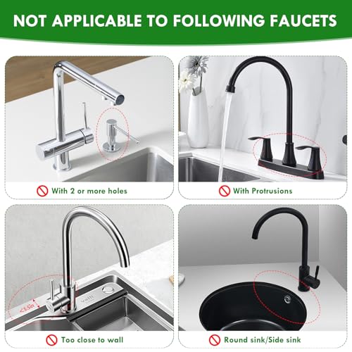 LVJING 17” x 5.5” Silicone Faucet Handle Drip Catcher Tray Mat, Silicone Faucet Mat Dish Soap Sponge Holder for Kitchen Sink, Drying Mat for Kitchen Counter Bathroom Kitchen Sink Splash Guard - Black - size: 17” Black