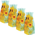 MODGY Expandable Flower Vase, Plastic Decorative Modern Foldable Printed Vases for Centerpieces for Wedding, Dining Table, Home Decor, Living Room, Bathroom, Office, Sunflowers, 4 Pack - style: 4 Pack