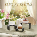 Gonice Metal Display Riser, 2 Sets Black Display Stands for Dessert, Cupcake and Funko Pop Figures - color: black