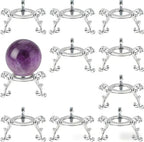 10pcs Crystal Ball Display Stand - Silver Sphere Holder for Crystal, Rock & Stands with Display Function - 2 in Metal Tripod Base for 40-80mm Spheres(10-Pack) - color: Silver_Small-10pcs