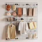 Triangular Grid Wall Panels for Vendor Booth - Gridwall Display Stand with Accessory 24 Hooks, 1 Set Display Racks for Vendor Events (Black)