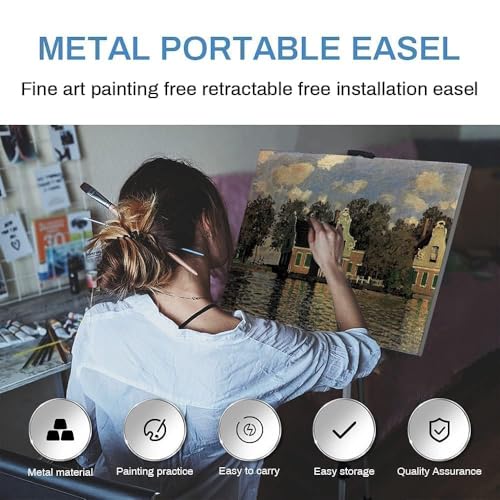 Art Easel Stand for Painting and Sign - RRFTOK 17 to 66 Inch Adjustable Aluminum Tripod Easels for Display, Portable Canvas and Poster Stand with Carry Bag for Beginners, Students and Classroom Use - style: 66S 1-Pack