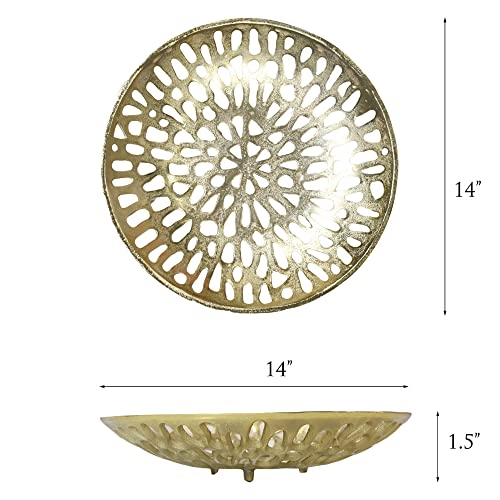 BBH Home's Handmade Gold Novelty Shaped Aluminium Tray 5.51 x 5.51 x 1.37 AMBBVK063AB2020 - color: Gold