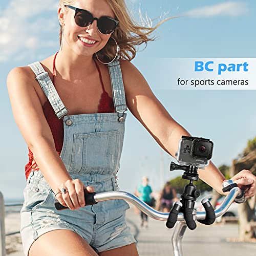 Ubeesize Phone Tripod, Portable and Flexible Tripods with Wireless Remote and Clip, Cell Phone Tripode Stand for Video Recording - color: Black, style: Standard