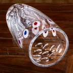 Unique Hand Painted Colorful Peacock Shaped Crystal Glass Vase-11 inch Tall. - color: Colorful
