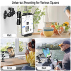 Aluminum Heavy Duty Tablet Mount Car Holder Dashboard for Truck/Vehicle/Desk/Wall, 360° Adjustable Dual Arm iPad Stand Holder Mount for 4.7"-12.9" iPad Pro/Air/Mini/Samsung Galaxy Tab - size: Dual arm