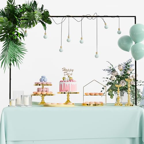 Over The Table Rod Stand with Clamps Adjustable 13''-42'' Tall 29"-98" Length Black Table Arch Hanging for Wedding Birthday Party Halloween Christmas - color: Black