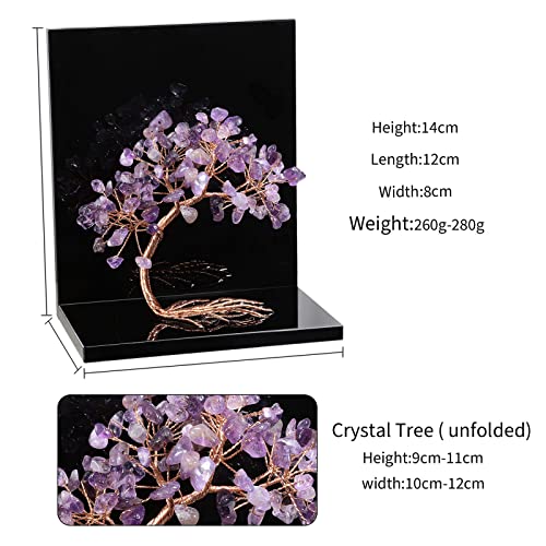 rockcloud Set of 2 Amethyst Crystal Tree Acrylic Decorative Bookends, L-Shaped Heavy Duty Book Ends to Hold Books for Home Office Shelves, Purple - color: Purple
