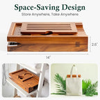 Teak Bathtub Tray, Bath Caddy with Wine Glass Holder, Phone Dock & Book Stand | Hands-Free Reading & Ultimate Spa Relaxation Experience-Natural - color: Classic Teak Finish