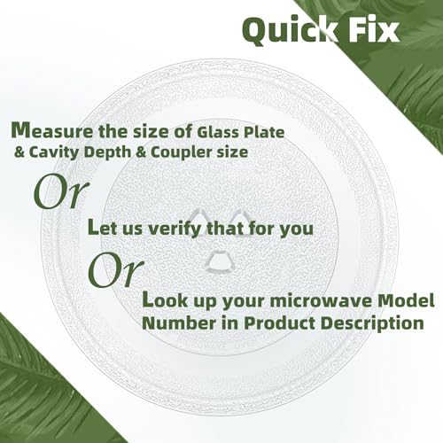 Smallest 9.6 Inch Microwave Plate Replacement Compatible With Panasonic Microwave Glass Plate F06016D00XN, 9.6" Microwave Plate Replacement for Nostalgia 0.7 cu.ft. 700W small retro microwaves - size: 9.6" Small Coupler Hole, Outer Track 7 5/8"