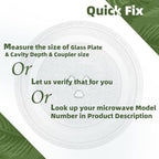 Smallest 9.6 Inch Microwave Plate Replacement Compatible With Panasonic Microwave Glass Plate F06016D00XN, 9.6" Microwave Plate Replacement for Nostalgia 0.7 cu.ft. 700W small retro microwaves - size: 9.6" Small Coupler Hole, Outer Track 7 5/8"