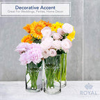 Royal Imports Glass Cylinder Vases for Centerpieces – Set of 4 Clear Hurricane Vases for Wedding, Table Decor, Floating, Flowers, Candle Holders, Extra Tall Clear Vase Set, 6” / 8” / 9” / 11”
