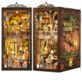 Book Nook Kit, Book Nook Kits for Adults DIY Booknook Model Build, DIY 3D Wooden Puzzle Bookend Booknook Bookshelf Insert Miniature Dollhouse Kit for Home Decoration - style: Magic Time Library