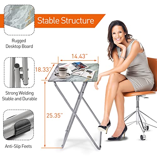 Garden 4 you Portable Folding TV Tray Dinner Snack Trays Table Portable Foldable Table Small Sofa Bedside Tables with Light Weight, 15 x 18.9 x 26 in(Smoky Grey,1PC) - color: Smoky Grey, size: 1pc