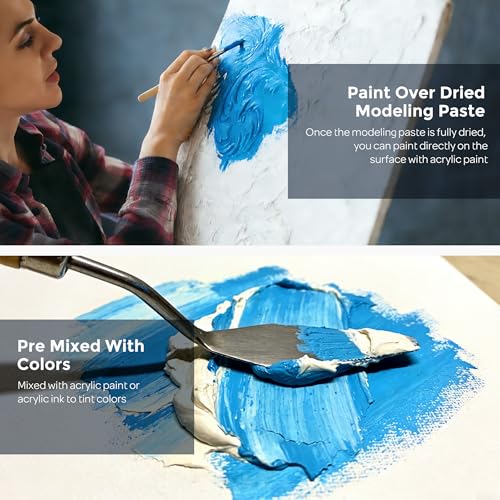 Smallbudi Modeling Paste 600 ml / 30 oz - High Density Acrylic Medium for Texture Art and Thickness, Structural Molding Texture Paste for Acrylic Painting, Canvas, Sculpture, Art Projects, 3D Effect