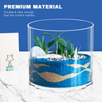 JYPS Clear Vase Set of 3, Polycarbonate, Round, Transparent, Wide Mouth, 6 inches, Ideal for Wedding Decor, Flowers, Bedroom, Living Room, Bathroom, Break Resistant - size: 6.2'' W*5.9'' H + 6'' W*5.9'' H + 3.8'' W*3.6'' H