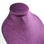 Mini Pendant Display Bust Velvet Jewelry Bust Stand Pendant Holder Velvet Mannequin Necklace Stand Wooden Portrait Model 12cm (Purple) - color: Purple