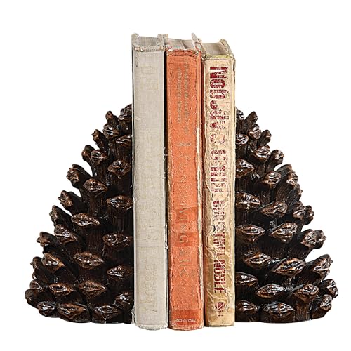 Creative Co-Op Pinecone Shaped Resin Bookends (Set of 2 Pieces) - color: Bronze