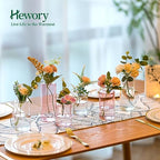 Small Glass Bud Vases for Centerpieces – Hewory 24pcs Clear Blown Single Flower Vases Bulk, Modern Mini Cylinder Vase Set for Wedding Anniversary Birthday Party Events Home Living Room Table Decor