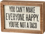 Primitives by Kathy Rustic Farmhouse Decor - Inspirational Wall Art, Wooden Table/Shelf Decor, Boho Kitchen Accessories 5”x7” - style: Not A Taco Inset Sign