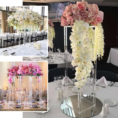 Efavormart 48" Clear Acrylic Flower Stand, Decorative Transparent Vase Table Centerpiece for Weddings, Tall Modern Floral Display Riser for Luxury Events and Venue Decoration - color: Clear, size: Clear48''