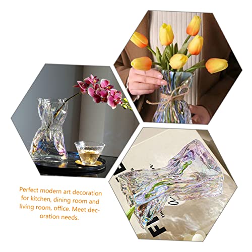 Alipis Glass Floral Vase Abstract Art Large Size Home Decor Centerpiece for Table