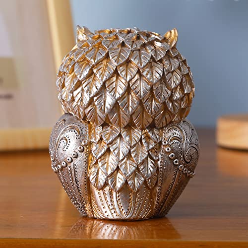 Artpaul Owl Decorations for Home Small Owl Decor Figurines Shelf Decor Home Office Living Room Decorations Birthday Gifts (Gold) - color: Style2-gold