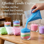 Sukh Candle Sand and Wicks - 430G(0.94lb) Sand Candles with Wicks Green, White, Pink, Blue, Purple Refillable Candle for Weddings, Parties - color: Mixed Colours 2