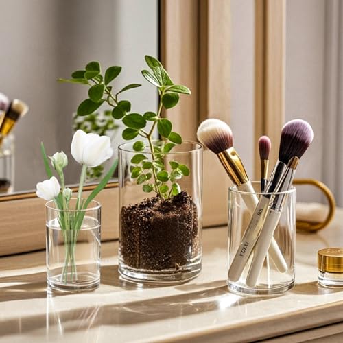 36pcs Glass Vase Cylinder for Centerpieces Small Flower Glass Clear Home Decor Centerpiece Table Flower Vase Decorations for Wedding＆Holiday 4,4.7,6Inch Tall - size: 36Pack-4+4.7+6Inches