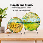 Mocoosy 4 Pack 8 Inch Improved Anti-Slip Plate Stands for Display, Plate Holder Display Stand, Picture Frame Holder Stand, Black Iron Easel Stands for Photo, Decorative Plate, Tablets and Table Art - size: 8 Inch