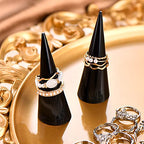 Jetec Clear Acrylic Crystal Ring Holder Acrylic Ring Display Jewelry Holder Wedding Display Cone Support Single Finger Rings Showcase Stand for Jewelry - color: Black