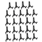 Artliving 7" Black 24pcs/Set Plastic Easels Plate Display Stands Picture Frame Stand Holder - color: Black, size: 7inch(24piece)