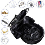 READAEER Skull Eyeglass Holder Creative Eyewear Holder Sunglasses Glasses Display Holder Keychain Resin Sculpture for Entrance Home Office Desk Bedside Table (Black) - color: Black