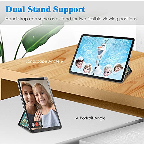 Fintie Universal Tablet Hand Strap Holder - [Dual Stand Supports] Detachable Padded Hook & Loop Fastening Handle Grip with Adhesive Patch for iPad/Galaxy Tab and All 7-11" Tablets, Blossom - color: Blossom
