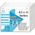PecMuikee Acrylic Sign Holder 8.5x11 Horizontal, Wall Mount Acrylic Sign Holder and Plastic Paper Display Ad Frame bonus with 3M Tape and Mounting Screws for Restaurants, Office, Market, Store, 6 Pcs