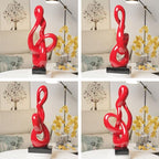 Sculpture Music Note Decor Modern Statue Gifts Treble Clef Figurine Polyresin Arts Red 23 inch - color: Red