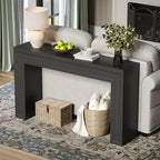 Rresyet 55 Inch Long Console Table, Sofa Table Behind Sofa, Entryway Table, Farmhouse Entryway Table for Entry, Hallway, Living Room (Black) - color: Black