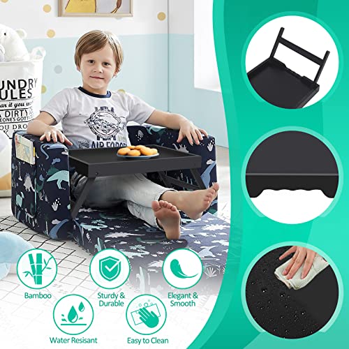 Artmeer Bed Tray Table with Folding Legs,Bamboo Breakfast in Bed for TV Table, Laptop Computer Tray,Eating,Snack Tray Black 2 Pack (Black) - color: Black, size: Medium (Pack of 2)