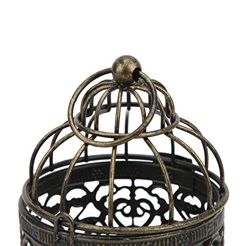 Vintage Iron Candle Holder Protection Elegant Style Tea Light Holders Terrace Party Ambience (B Brush Gold)